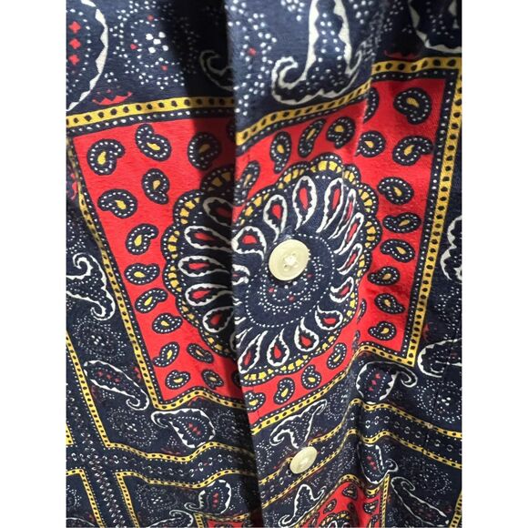 Daniel Cremieux XL Shirt Made in Hong Kong Paisley Bandana Fine Cotton - Picture 6 of 9